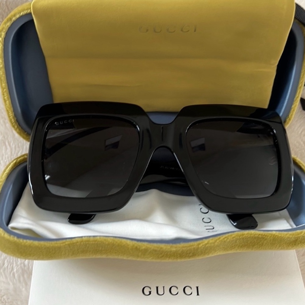 Gucci Grey Gradient Oversized Square Sunglasses - image 1